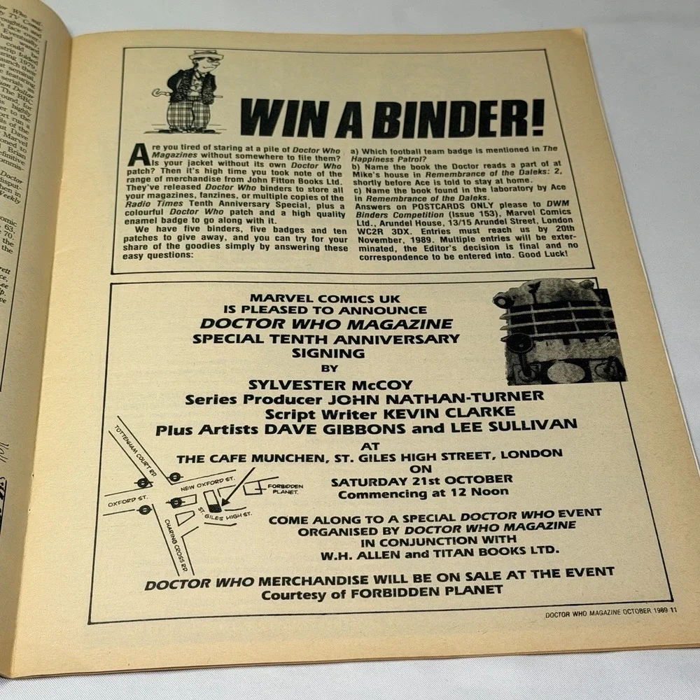 Doctor Who Magazine Issue # 153, October 1989 John‎ Nathan-Turner Interview